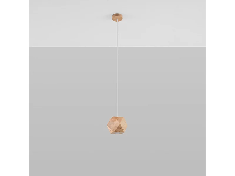 Hanglampen Timberix Scandinavisch van  - 1 lichtbronnen 4000K - L.12 x H.120 cm - natuurlijk hout