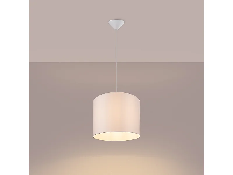 Lampes suspendues Gloxo minimaliste en tissu/PVC - 1 sources lumineuses 3000K - L.30 x H.88 cm - blanc