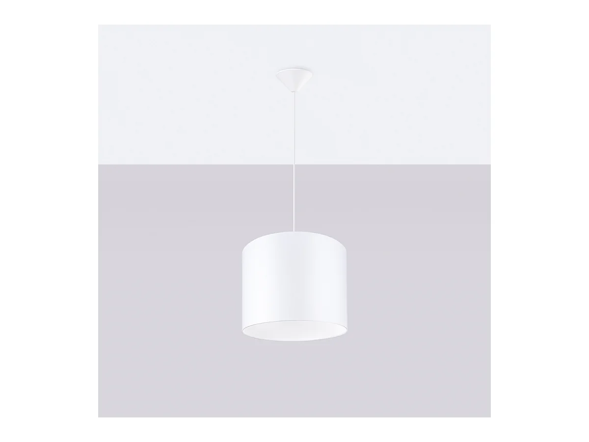 Lampes suspendues Gloxo minimaliste en tissu/PVC - 1 sources lumineuses 3000K - L.30 x H.88 cm - blanc