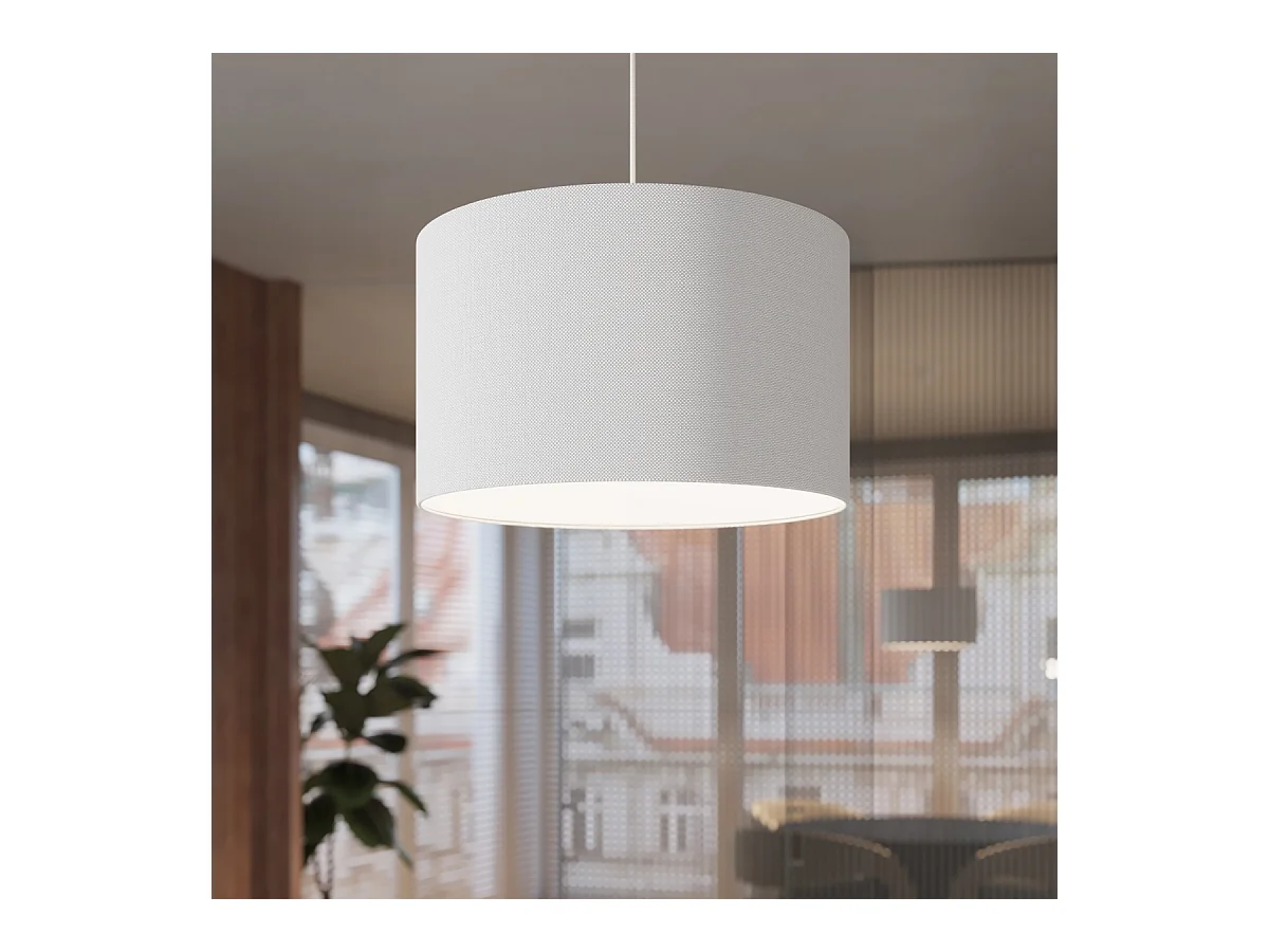 Lampes suspendues Gloxo minimaliste en tissu/PVC - 1 sources lumineuses 3000K - L.30 x H.88 cm - blanc