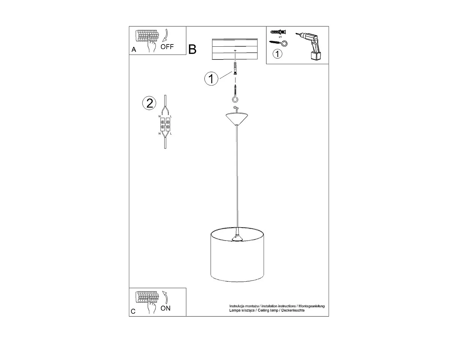 Lampes suspendues Lincrone moderne en PVC - 1 sources lumineuses 3000K - L.30 x H.95 cm - multicolore