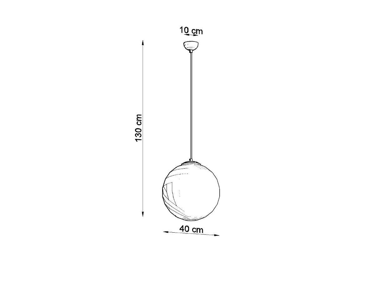 Luminárias pendentes Stera minimalista, aço/vidro - 1 fontes de luz 4000K - L.40 x H.130 cm - branco/cromo