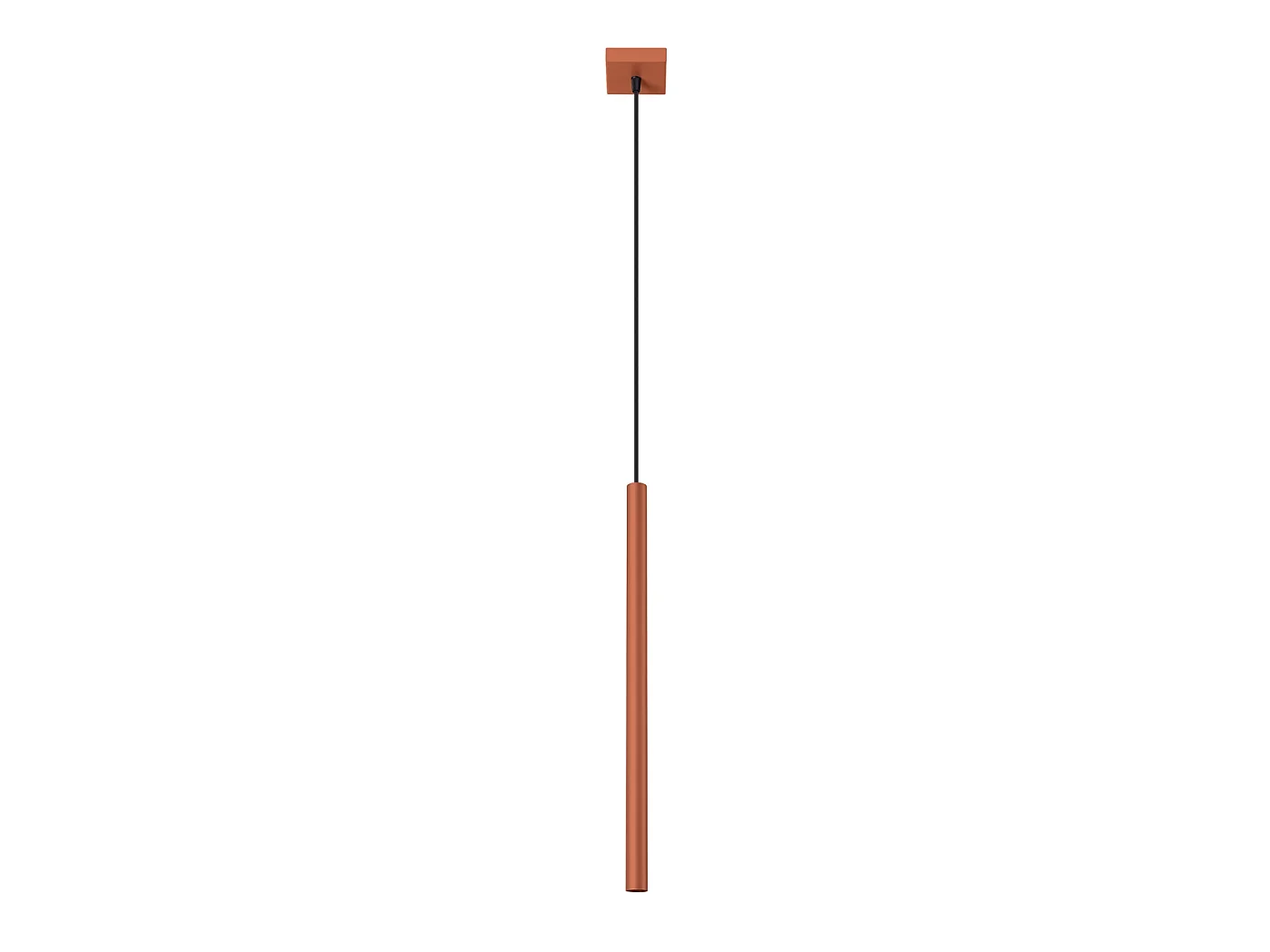 Lampe à suspension Brill moderne en acier - 1 sources lumineuses 4000K - L.8 x H.114 cm - ocre rouge