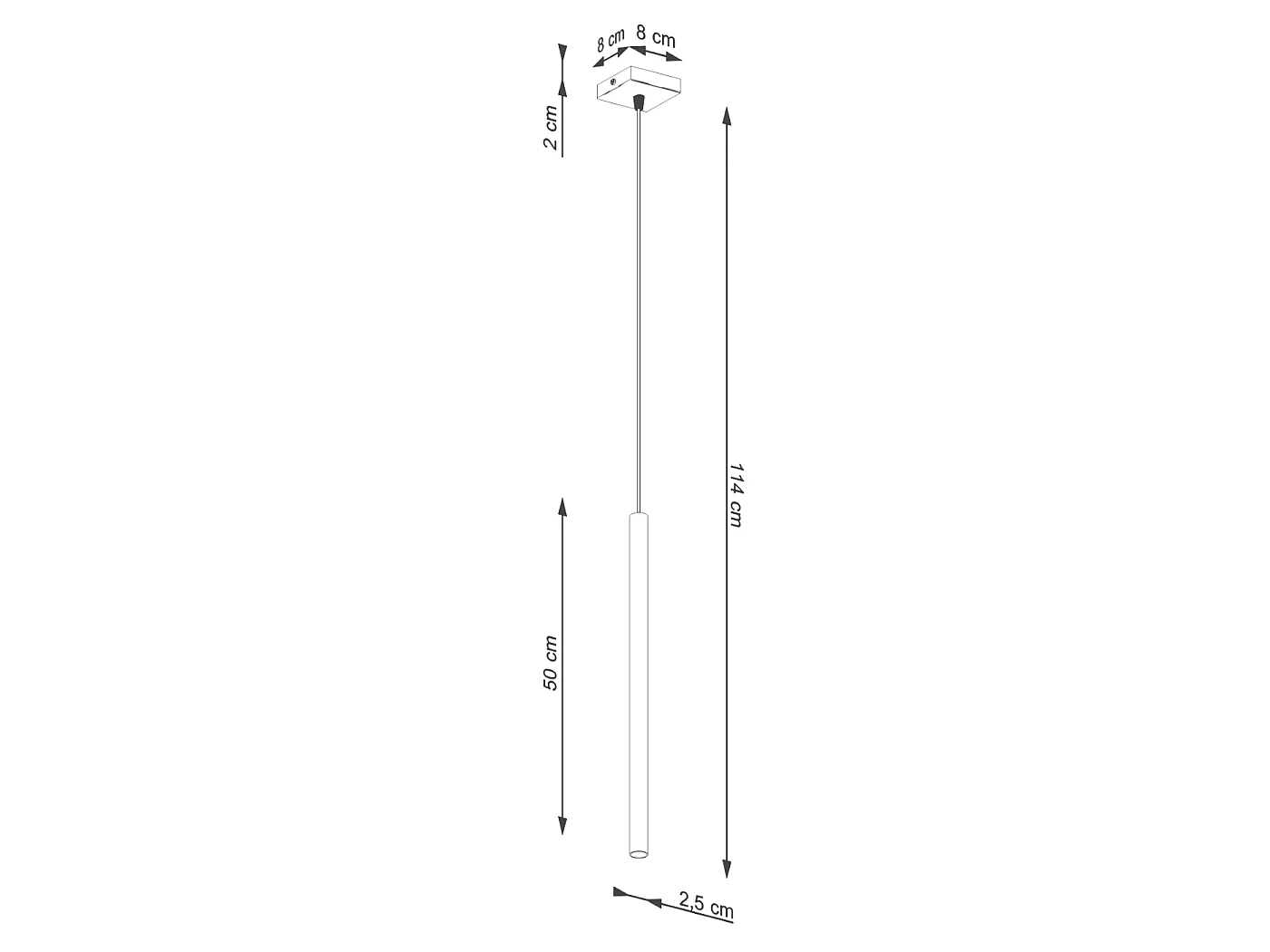 Lampe à suspension Brill moderne en acier - 1 sources lumineuses 4000K - L.8 x H.114 cm - ocre rouge