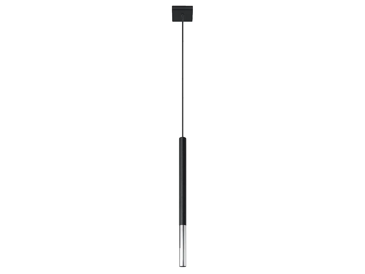 Hanglampen Flar modern van  - 1 lichtbronnen 4000K - L.8 x H.100 cm - zwart/chroom