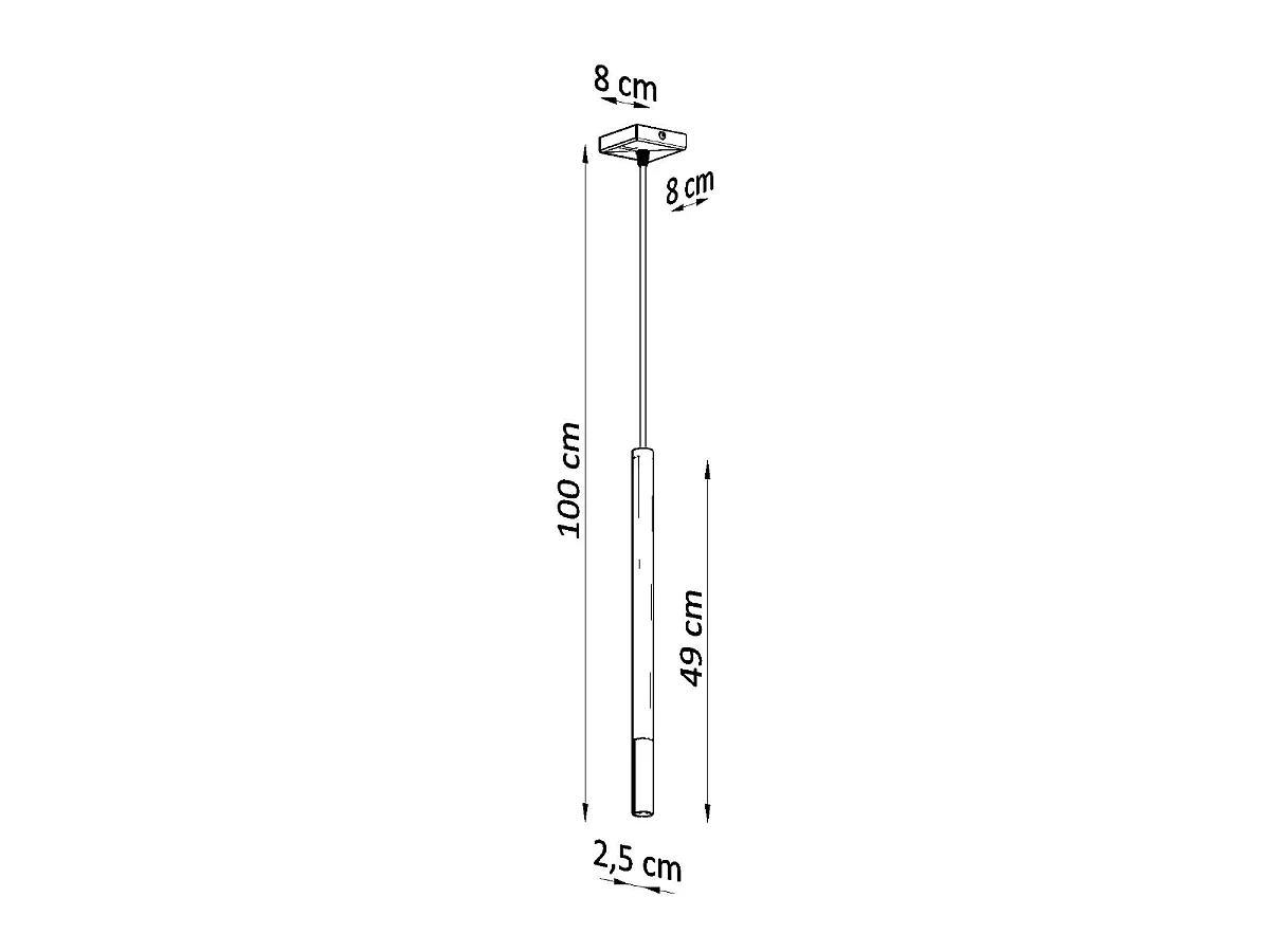 Hanglampen Flar modern van  - 1 lichtbronnen 4000K - L.8 x H.100 cm - zwart/chroom