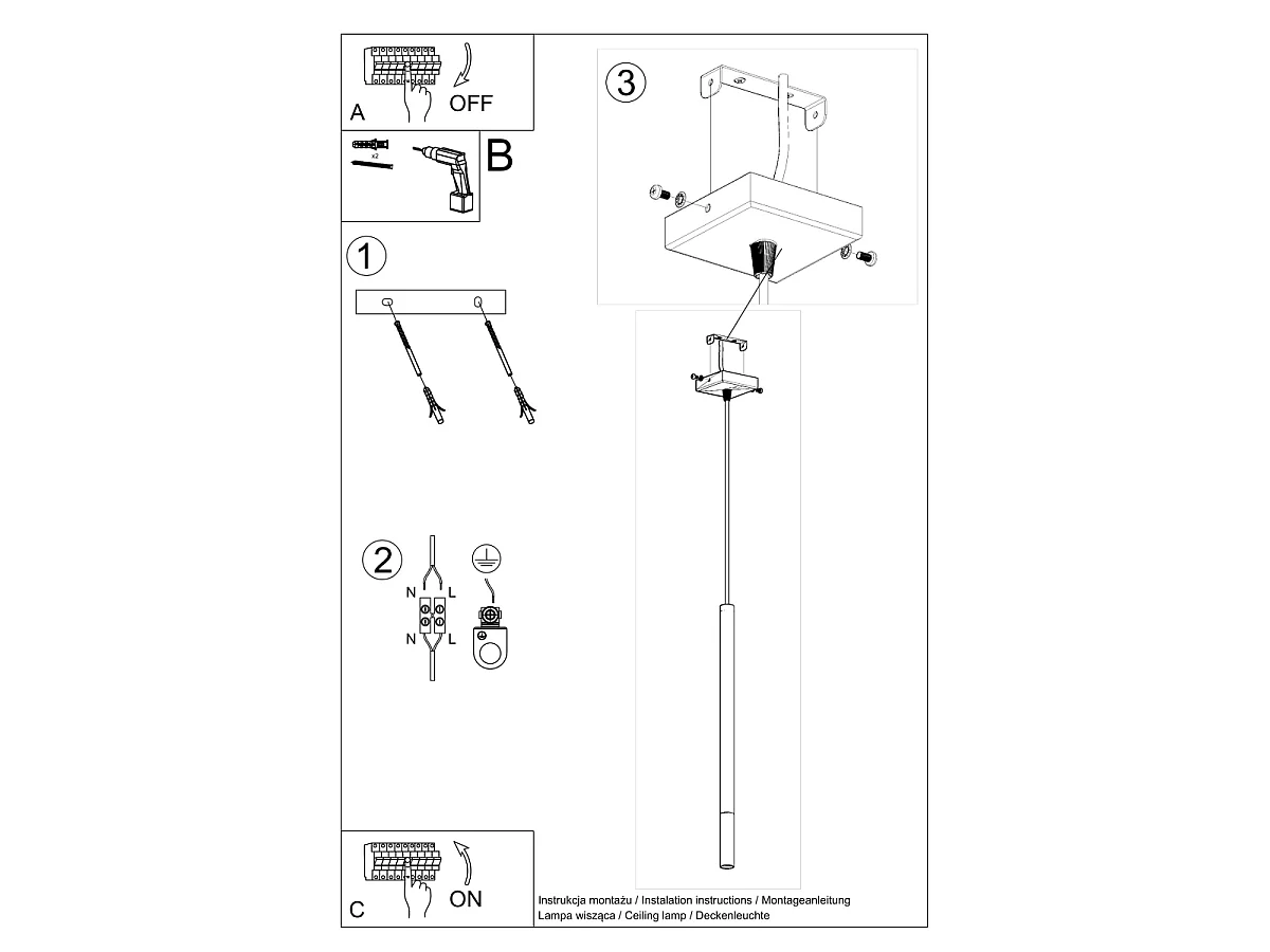 Hanglampen Flar modern van  - 1 lichtbronnen 4000K - L.8 x H.100 cm - zwart/chroom