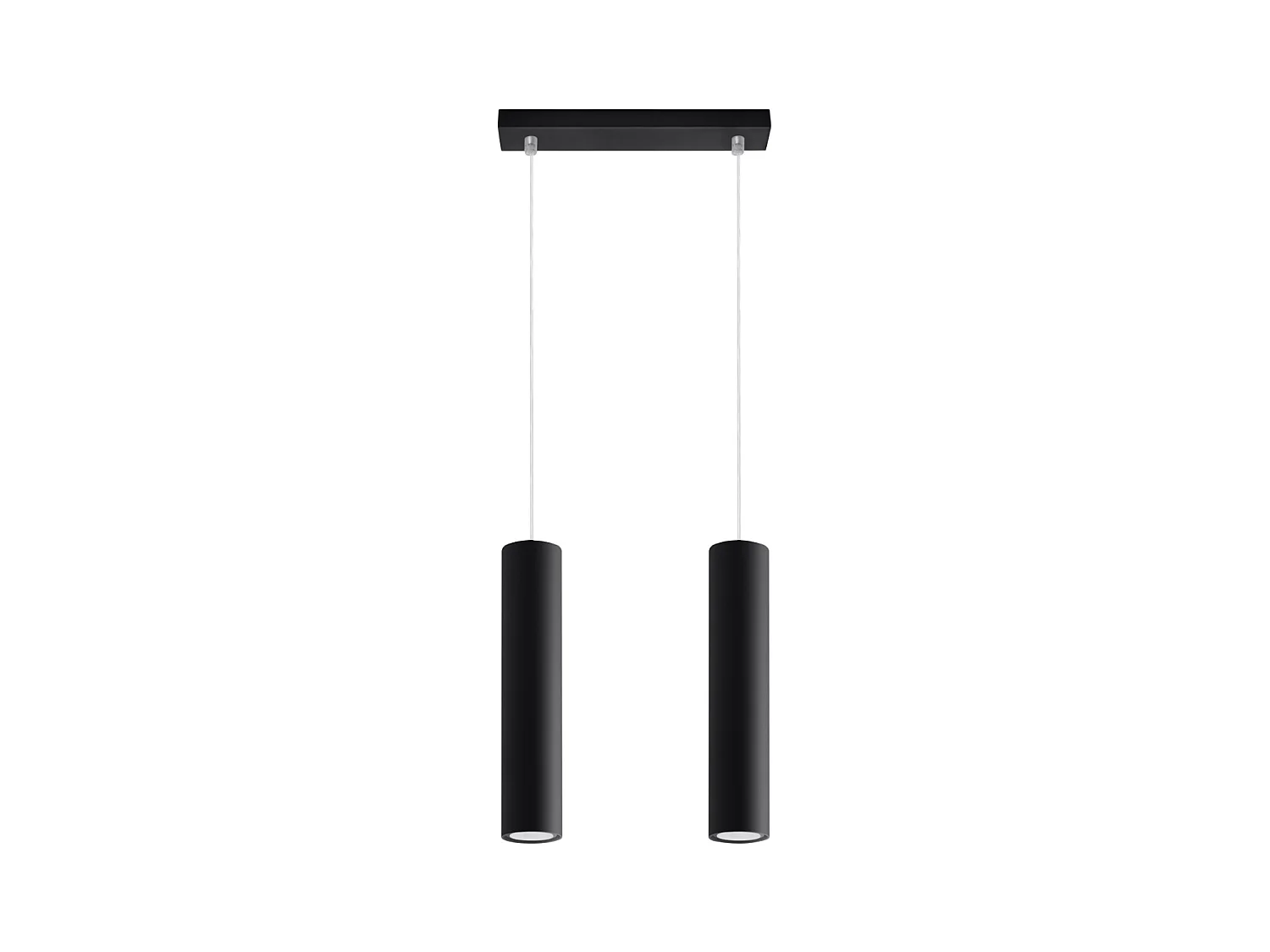 Hanglampen Toris modern van  - 2 lichtbronnen 4000K - L.30 x H.90 cm - zwart
