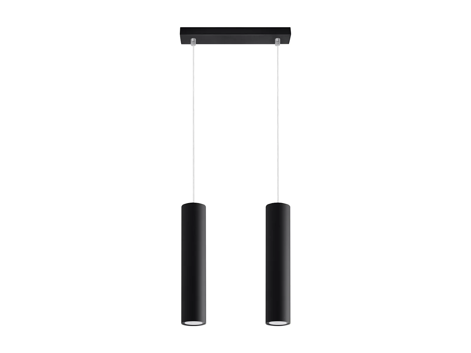 Lampes suspendues Toris moderne en acier - 2 sources lumineuses 4000K - L.30 x H.90 cm - noir