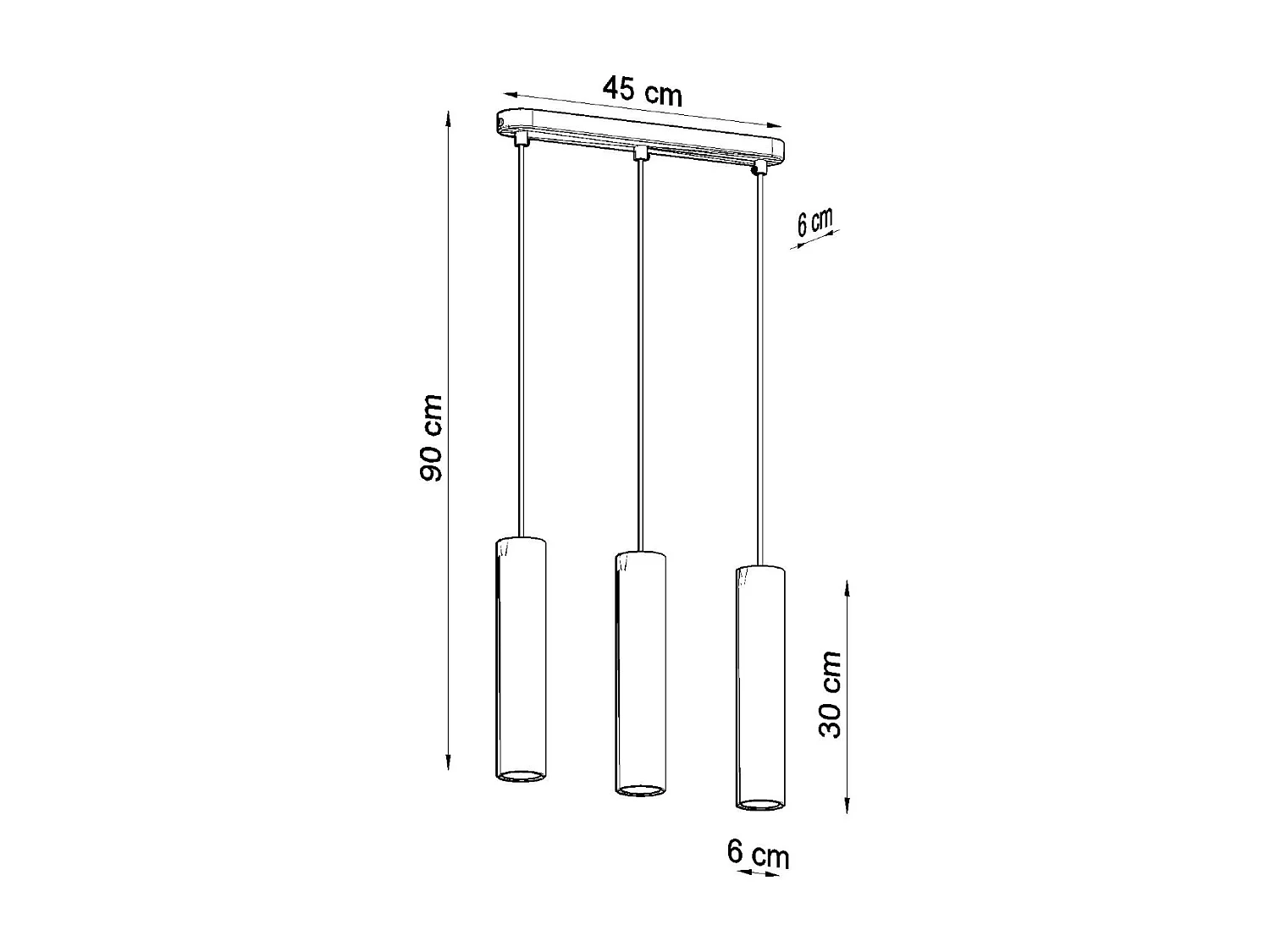 Lampes suspendues Silno scandinave en bois - 3 sources lumineuses 3000K - L.45 x H.90 cm - bois naturel