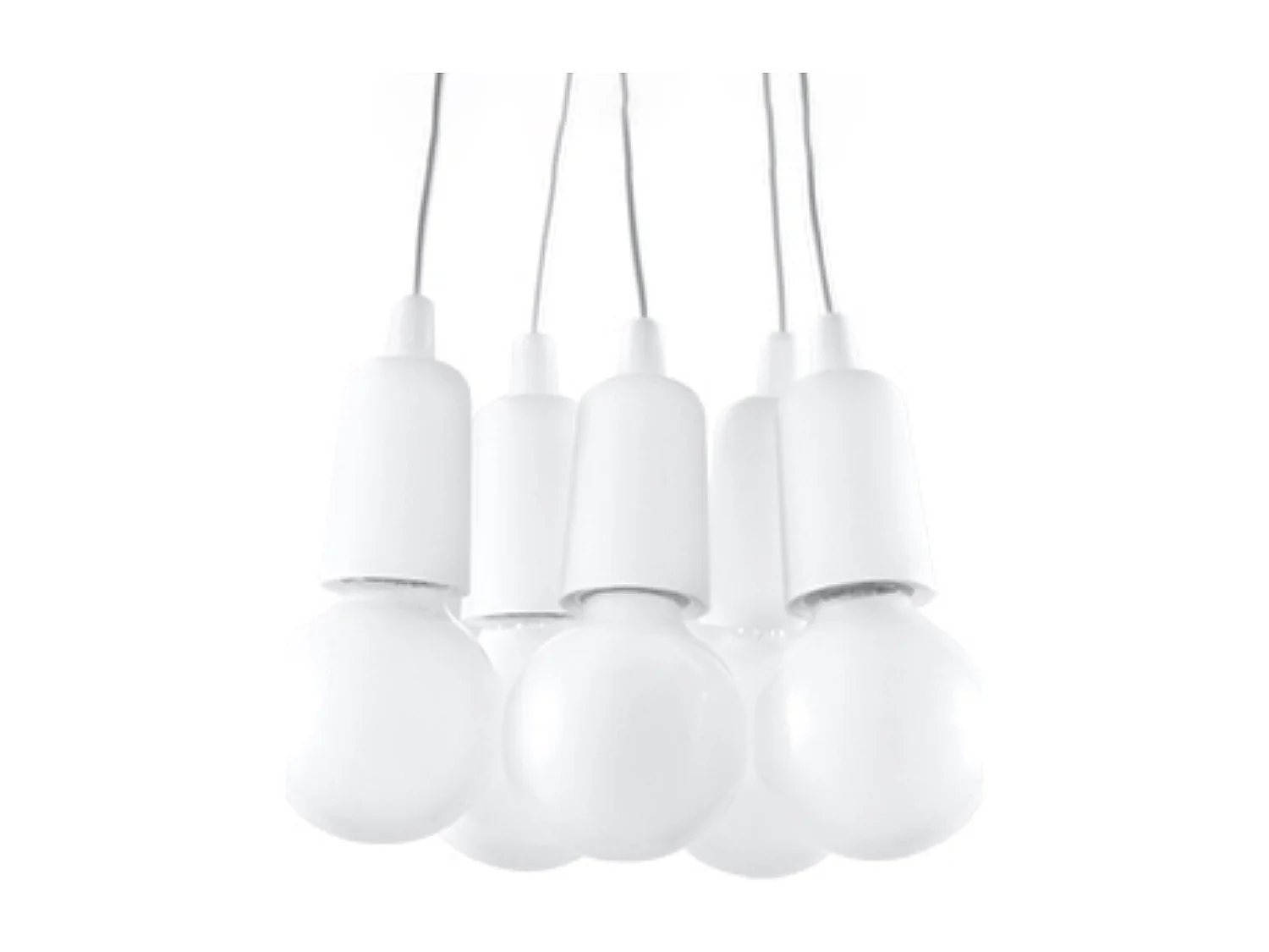 Lampes suspendues Astis moderne en PVC - 5 sources lumineuses 4000K - L.25 x H.90 cm - blanc