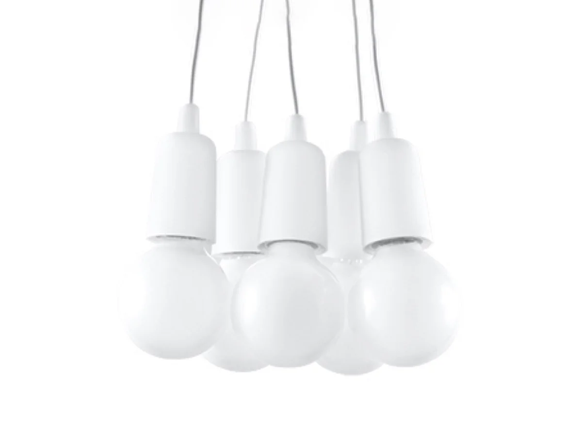 Lampy wiszące nowoczesny Astis, PVC - 5 źródło światła 4000K - L.25 x H.90 cm - biały