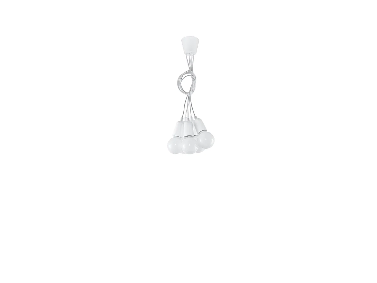 Lampy wiszące nowoczesny Astis, PVC - 5 źródło światła 4000K - L.25 x H.90 cm - biały