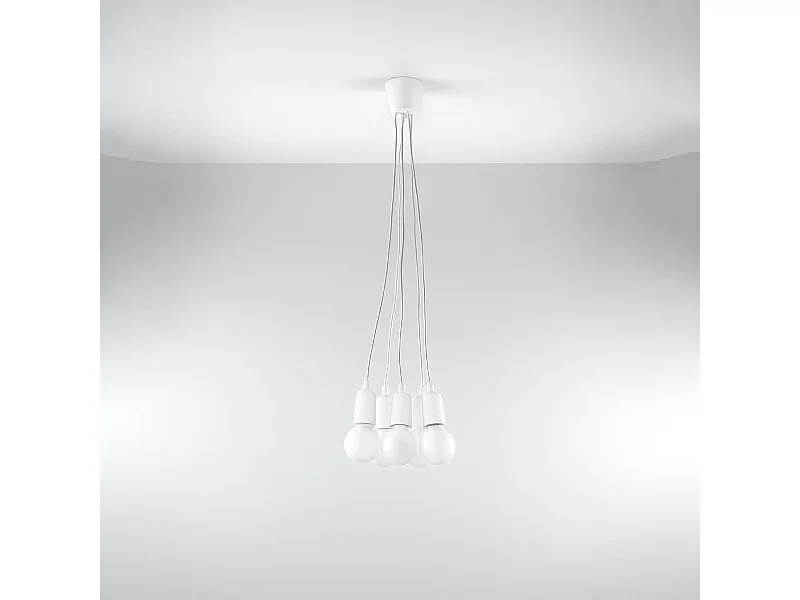 Hanglampen Astis modern van  - 5 lichtbronnen 4000K - L.25 x H.90 cm - wit