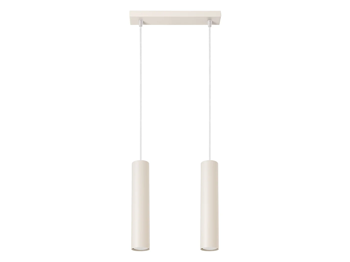 Lampada a sospensione Toris soppalco di acciaio - 2 sorgenti luminose 3000K - L.30 x A.105 cm - beige