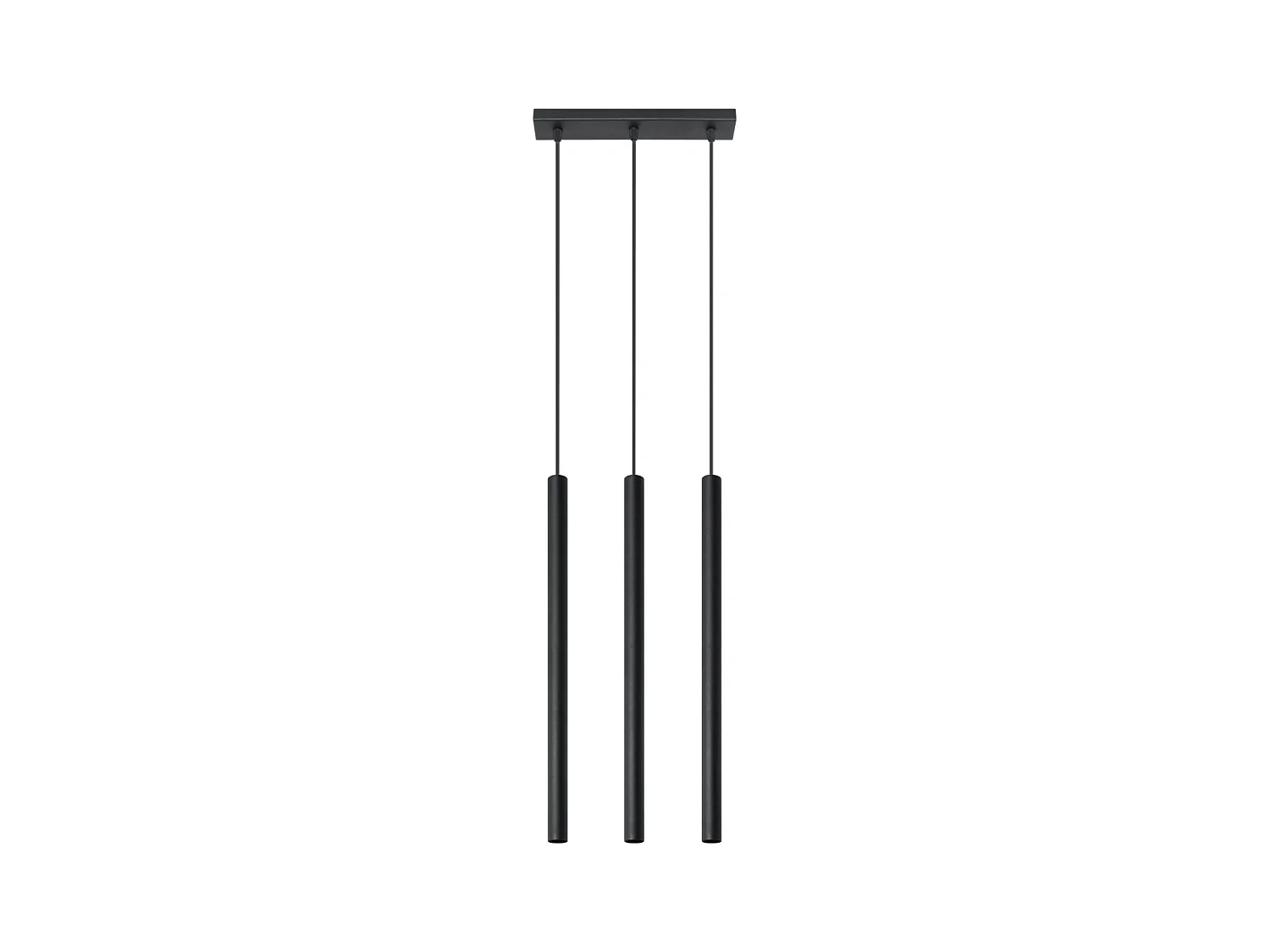 Lampes suspendues Brill moderne en acier - 3 sources lumineuses 4000K - L.30 x H.90 cm - noir