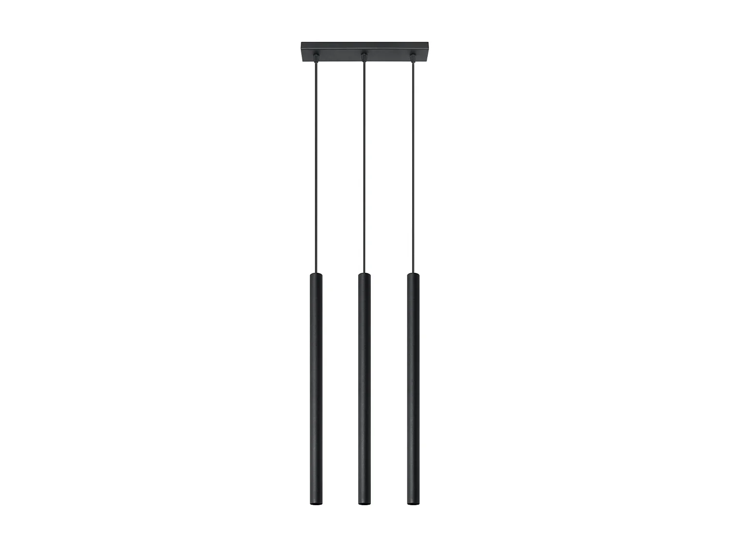 Lampes suspendues Brill moderne en acier - 3 sources lumineuses 4000K - L.30 x H.90 cm - noir