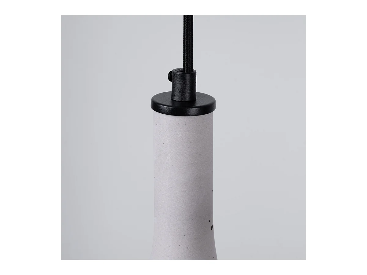 Lampes suspendues Lum moderne en béton - 2 sources lumineuses 4000K - L.34 x H.113 cm - gris