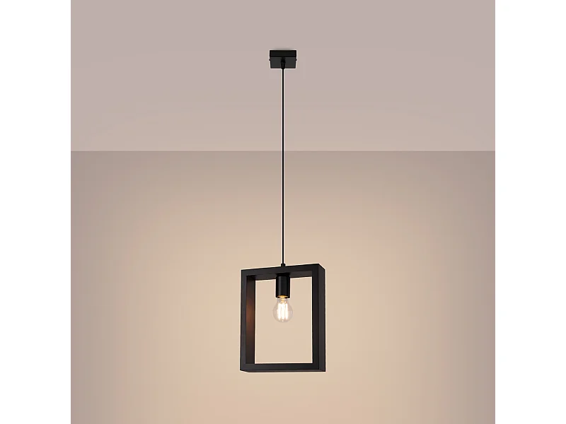 Lampy wiszące skandynawski Zodiara, stal/drewno - 1 źródło światła 3000K - L.24 x H.133 cm - wenge