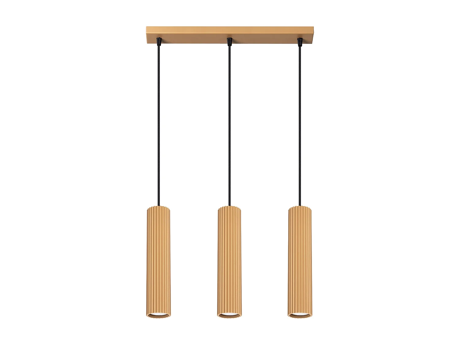 Lampa wisząca minimalistyczny Gloow, aluminium - 3 źródło światła 3000K - L.45 x H.98 cm - złoty