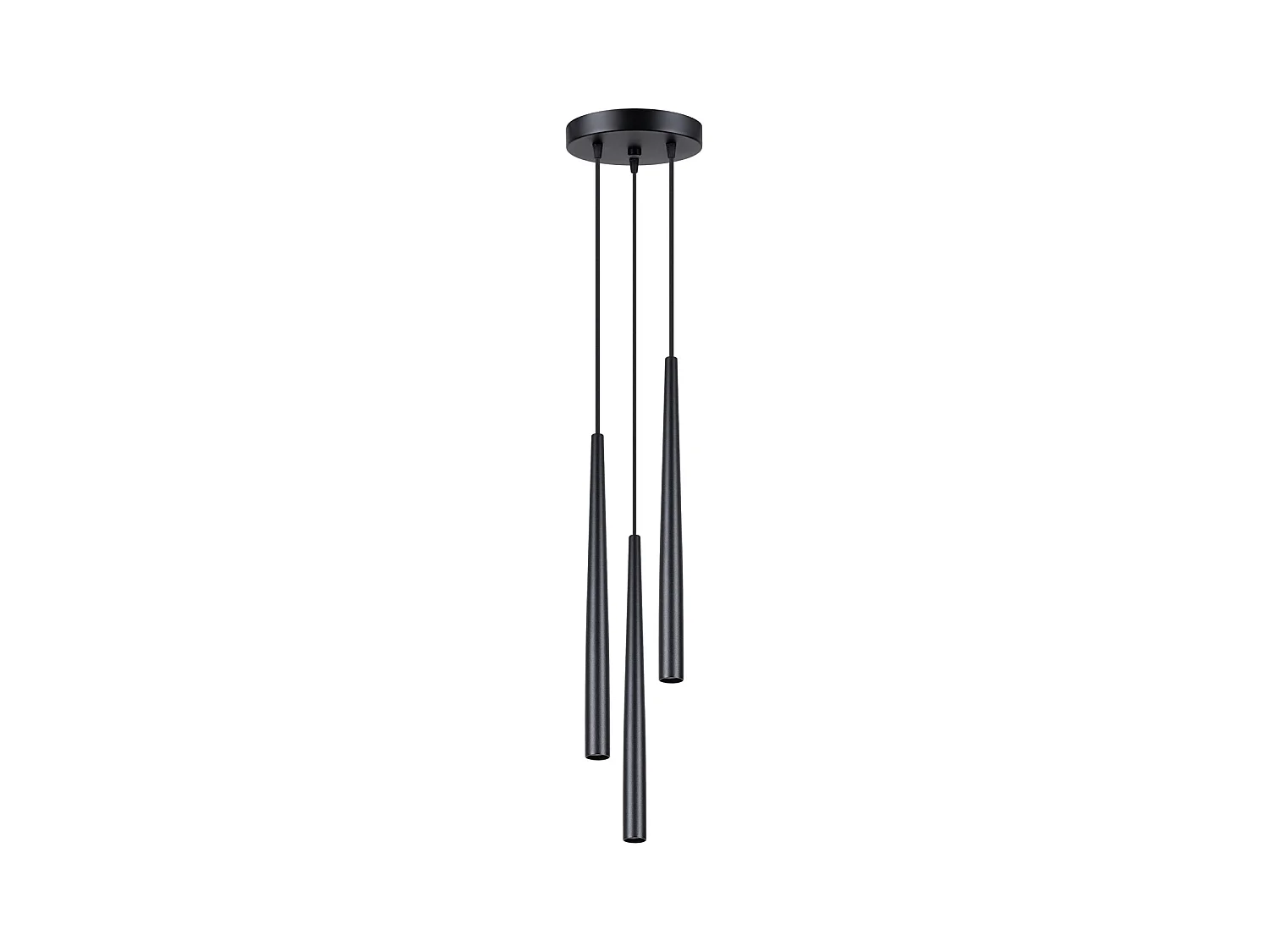Lampe à suspension Euphora moderne en acier - 3 sources lumineuses 3000K - L.19,5 x H.118 cm - noir