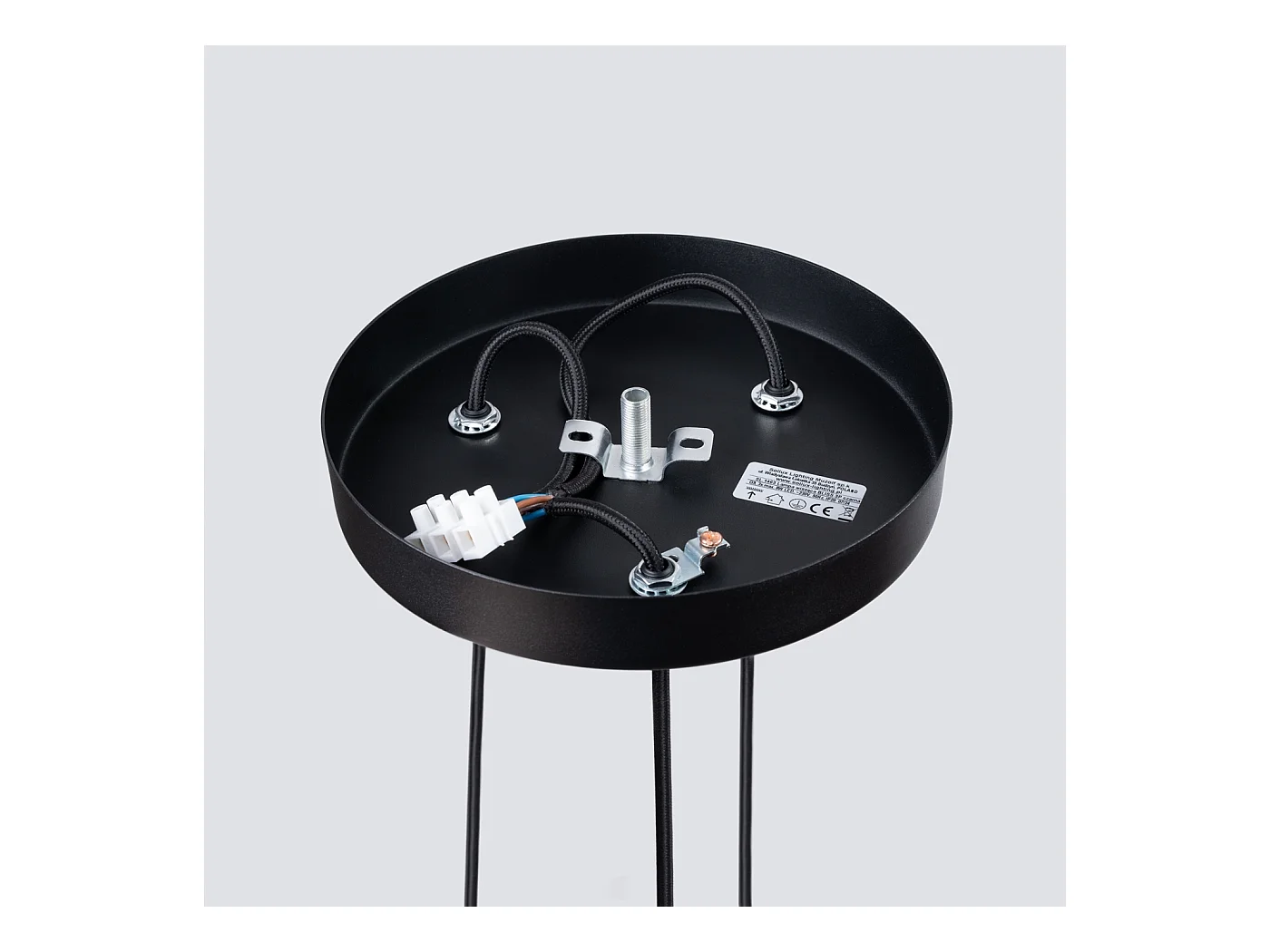 Lampe à suspension Euphora moderne en acier - 3 sources lumineuses 3000K - L.19,5 x H.118 cm - noir