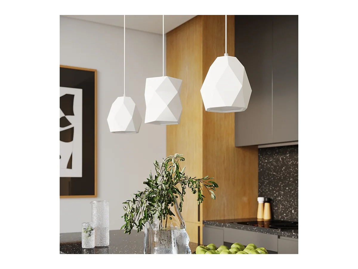 Lampes suspendues Mintx moderne en céramique - 1 sources lumineuses 4000K - L.20 x H.125 cm - blanc