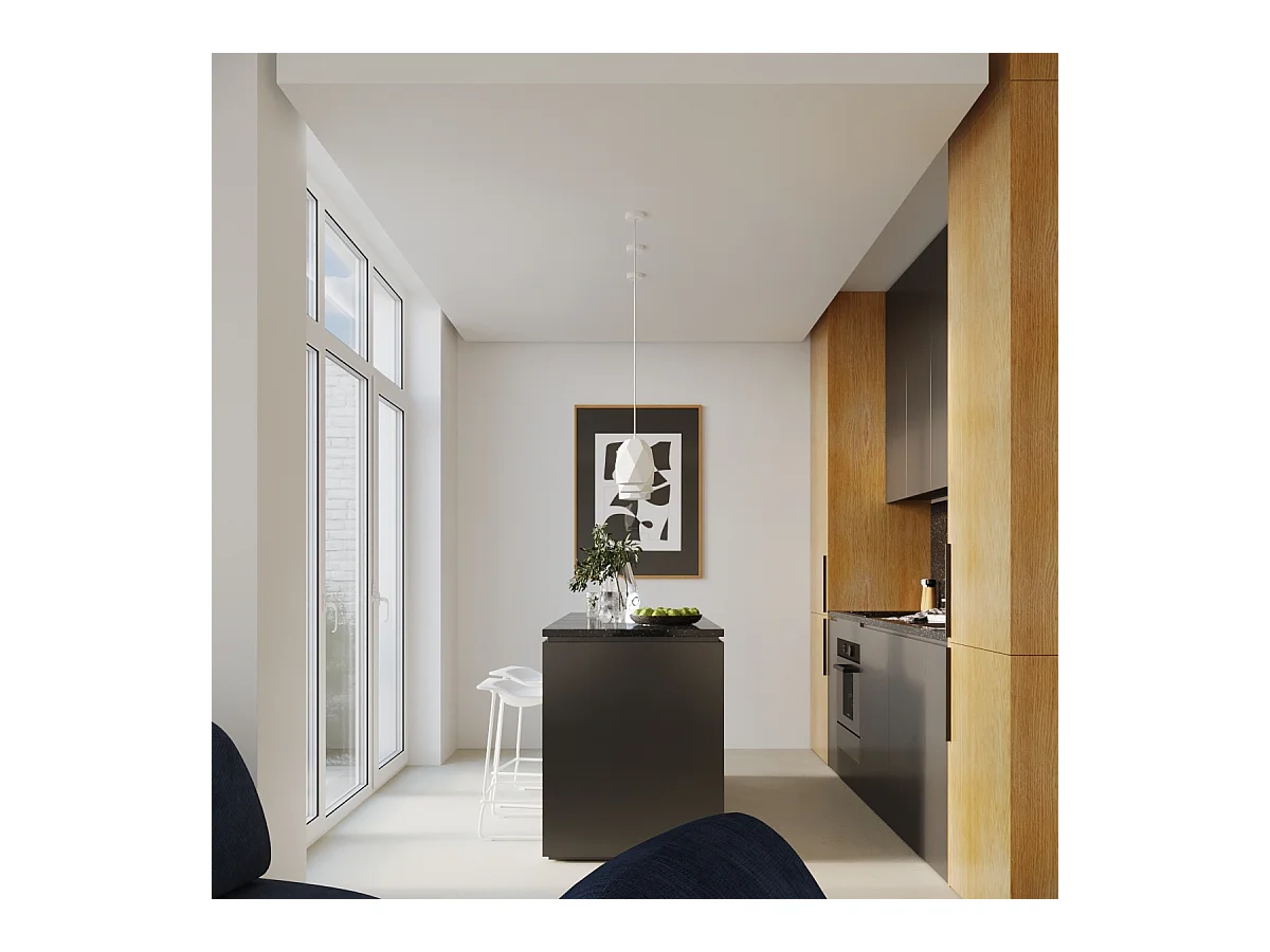 Lampes suspendues Mintx moderne en céramique - 1 sources lumineuses 4000K - L.20 x H.125 cm - blanc