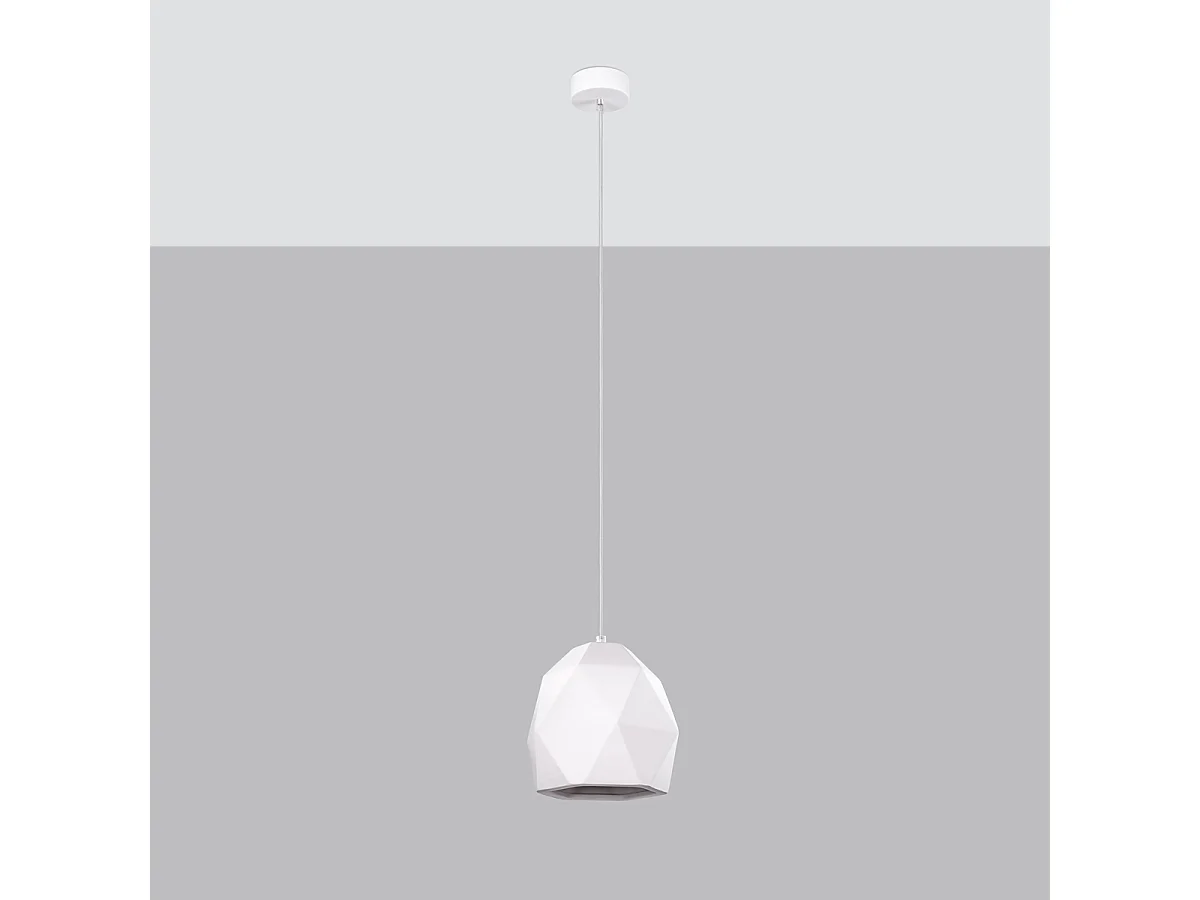 Lampes suspendues Mintx moderne en céramique - 1 sources lumineuses 4000K - L.20 x H.125 cm - blanc