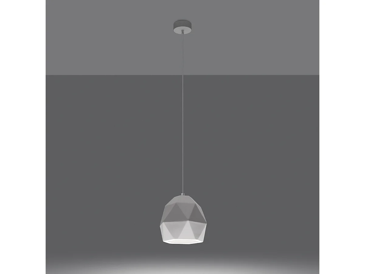 Lampes suspendues Mintx moderne en céramique - 1 sources lumineuses 4000K - L.20 x H.125 cm - blanc
