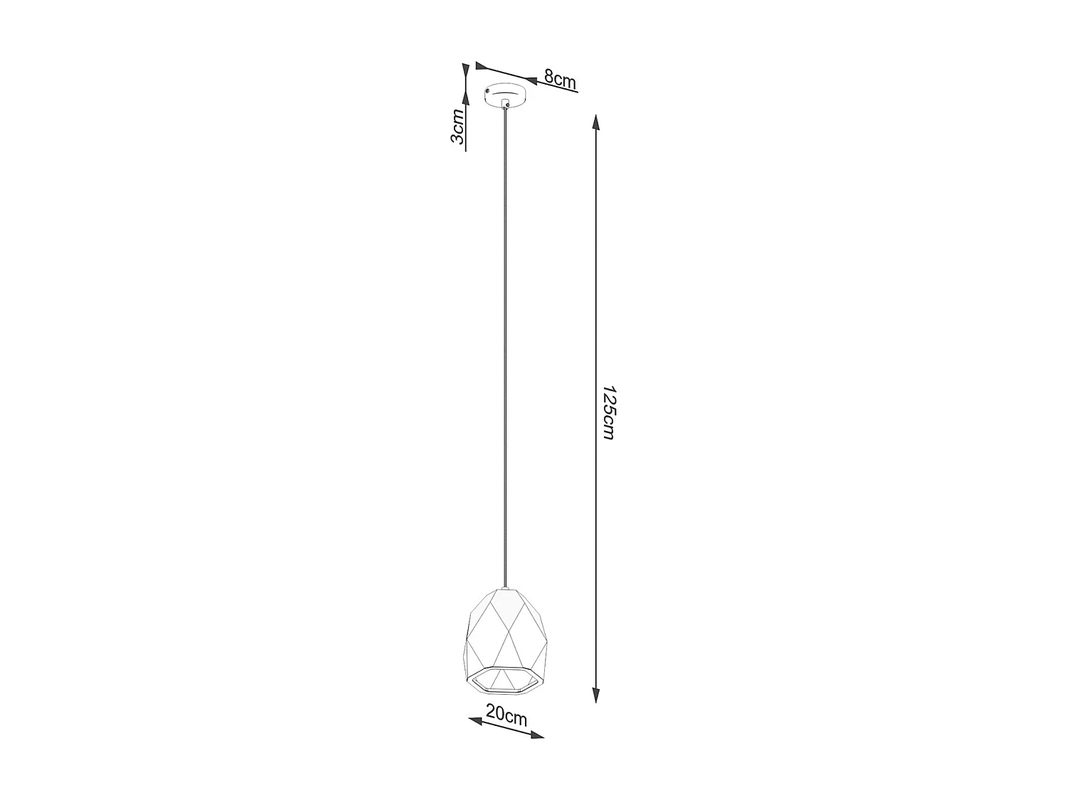 Lampes suspendues Mintx moderne en céramique - 1 sources lumineuses 4000K - L.20 x H.125 cm - blanc