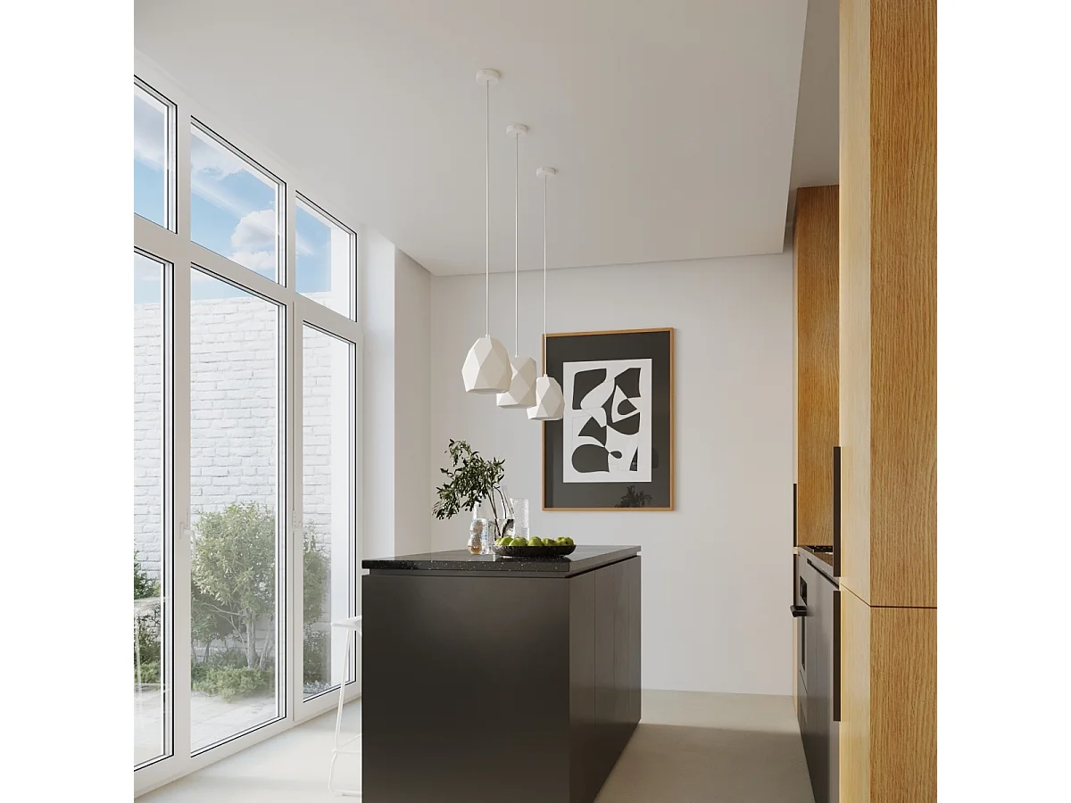 Lampes suspendues Mintx moderne en céramique - 1 sources lumineuses 4000K - L.20 x H.125 cm - blanc