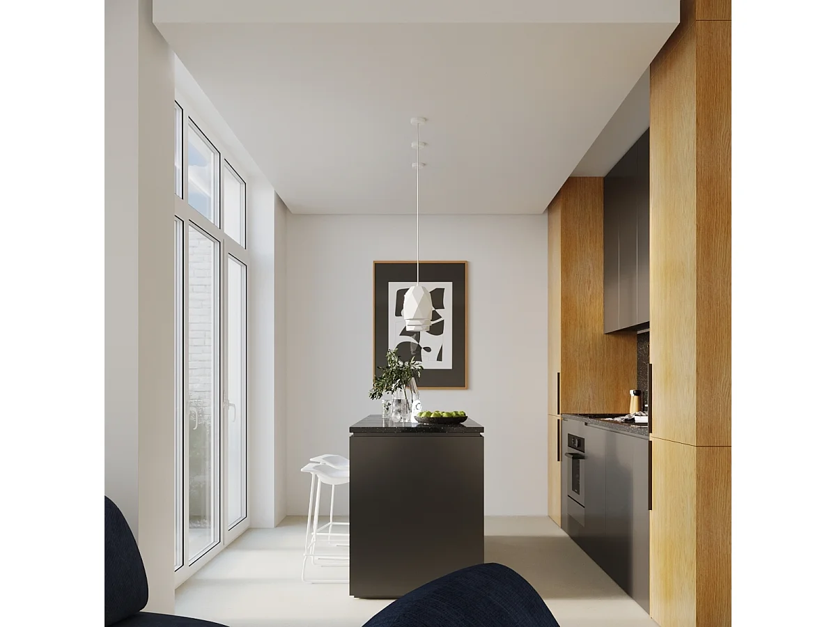 Lampes suspendues Mintx moderne en céramique - 1 sources lumineuses 4000K - L.20 x H.125 cm - blanc