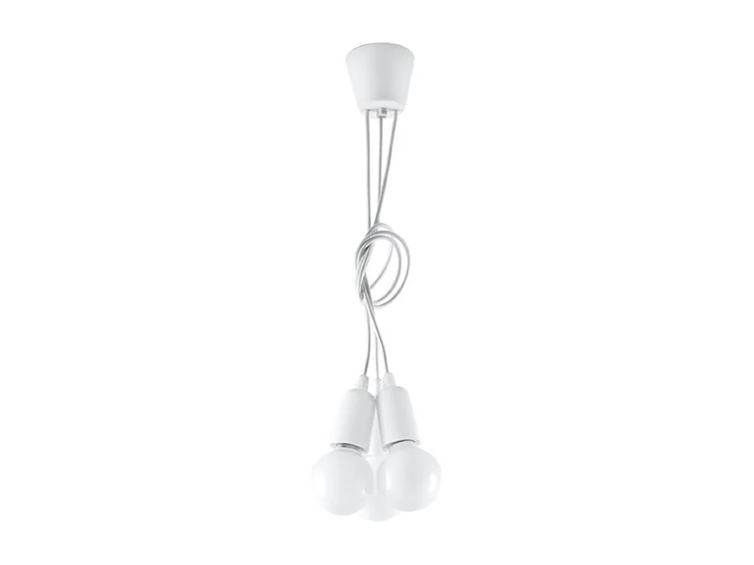 Lampes suspendues Astis moderne en PVC - 3 sources lumineuses 4000K - L.15 x H.90 cm - blanc