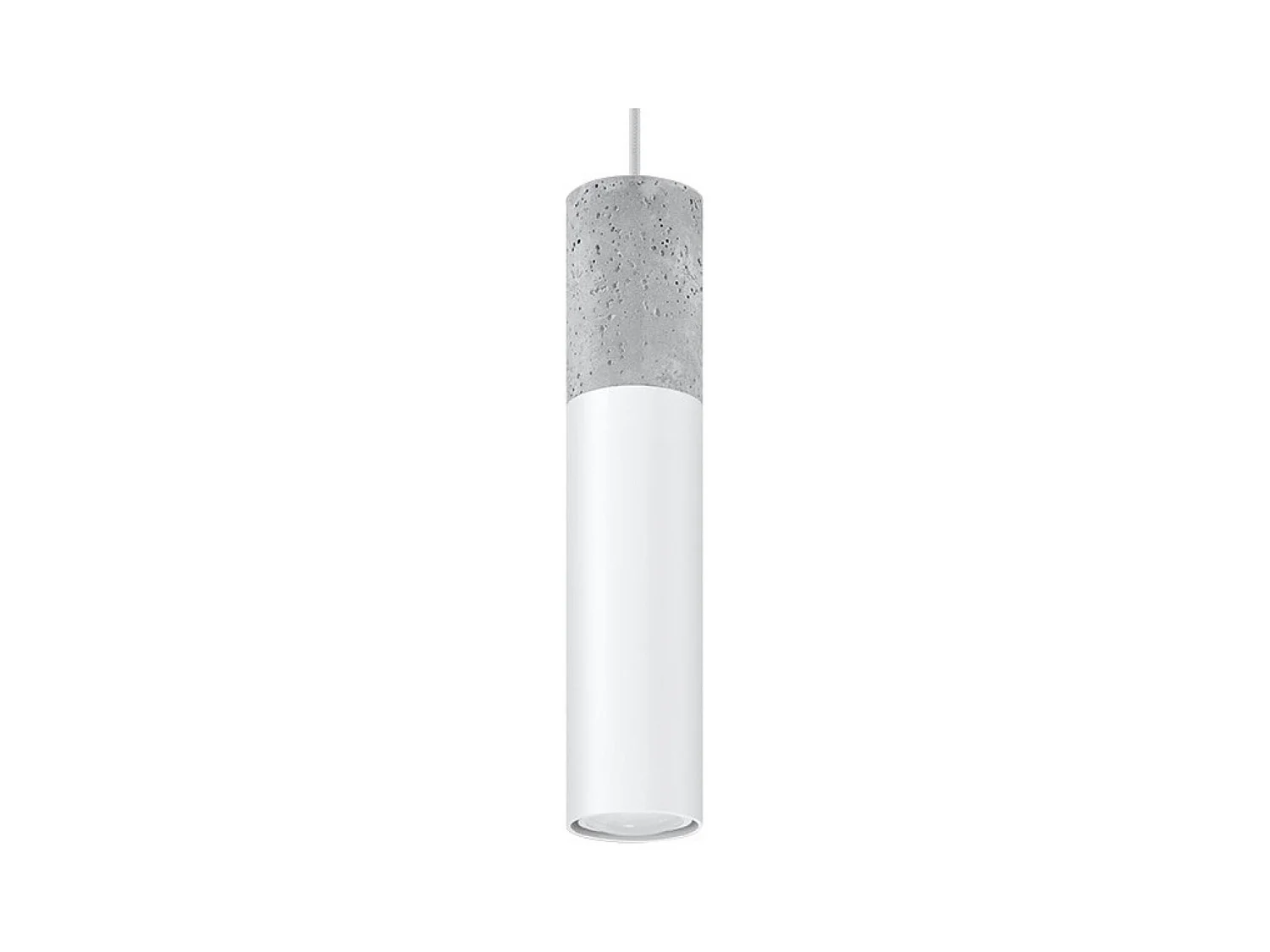 Lampes suspendues Lume moderne en acier/béton - 1 sources lumineuses 4000K - L.8 x H.105 cm - blanc/gris