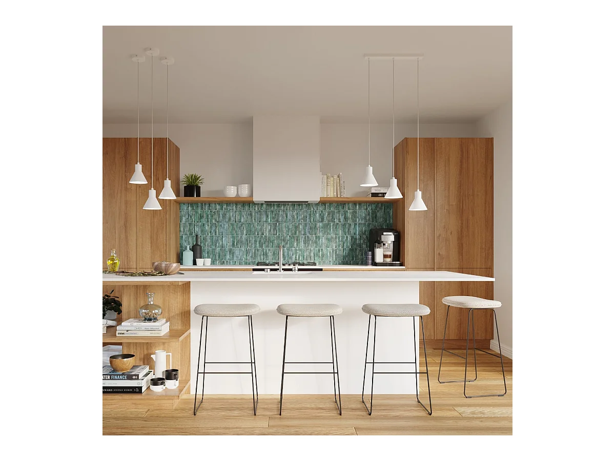 Hanglampen Faldura modern van  - 1 lichtbronnen 4000K - L.14 x H.120 cm - wit