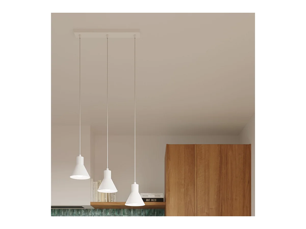 Hanglampen Faldura modern van  - 1 lichtbronnen 4000K - L.14 x H.120 cm - wit