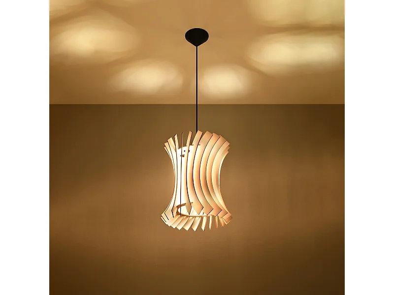 Hanglampen Elyandra Scandinavisch van  - 1 lichtbronnen 3000K - L.30 x H.107 cm - natuurlijk hout