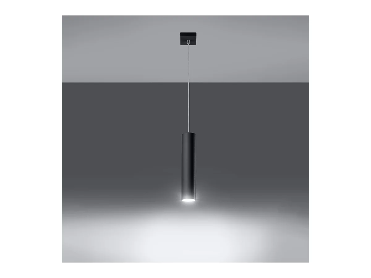 Hanglampen Toris modern van  - 1 lichtbronnen 4000K - L.8 x H.100 cm - zwart