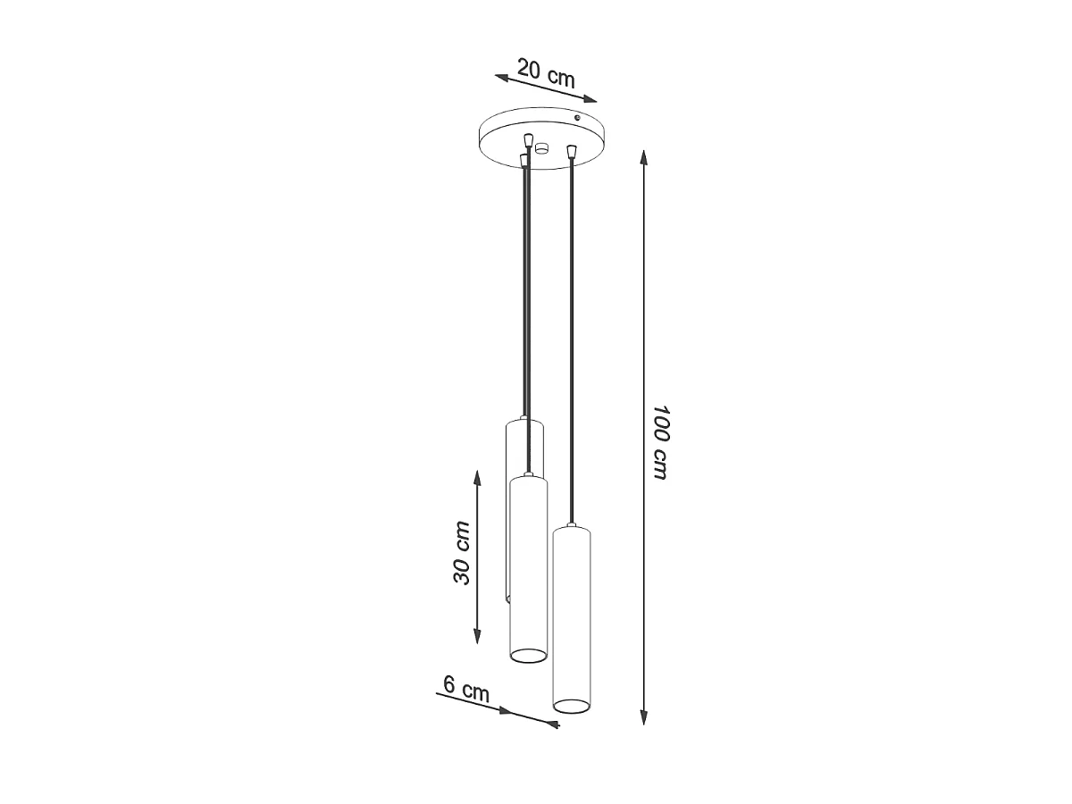 Lampes suspendues Silno scandinave en bois - 3 sources lumineuses 3000K - L.20 x H.100 cm - bois naturel
