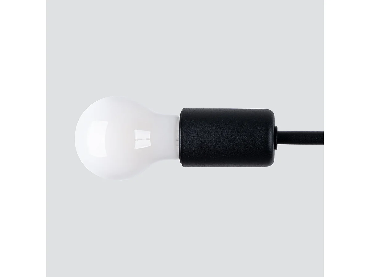 Lustres Torah moderne en acier - 3 sources lumineuses 3000K - L.48 x H.24,5 cm - noir