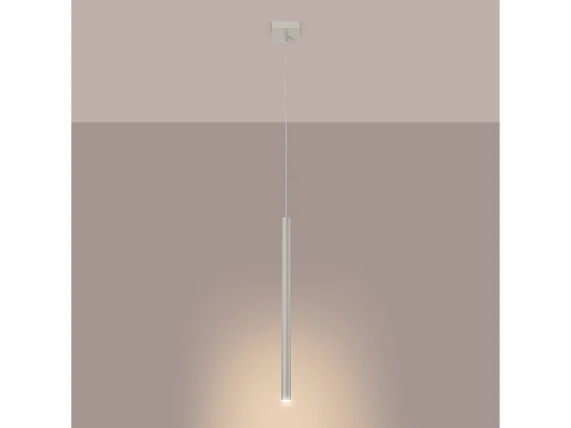 Lampada a sospensione Brill moderno di acciaio - 1 sorgenti luminose 3000K - L.8 x A.114 cm - beige