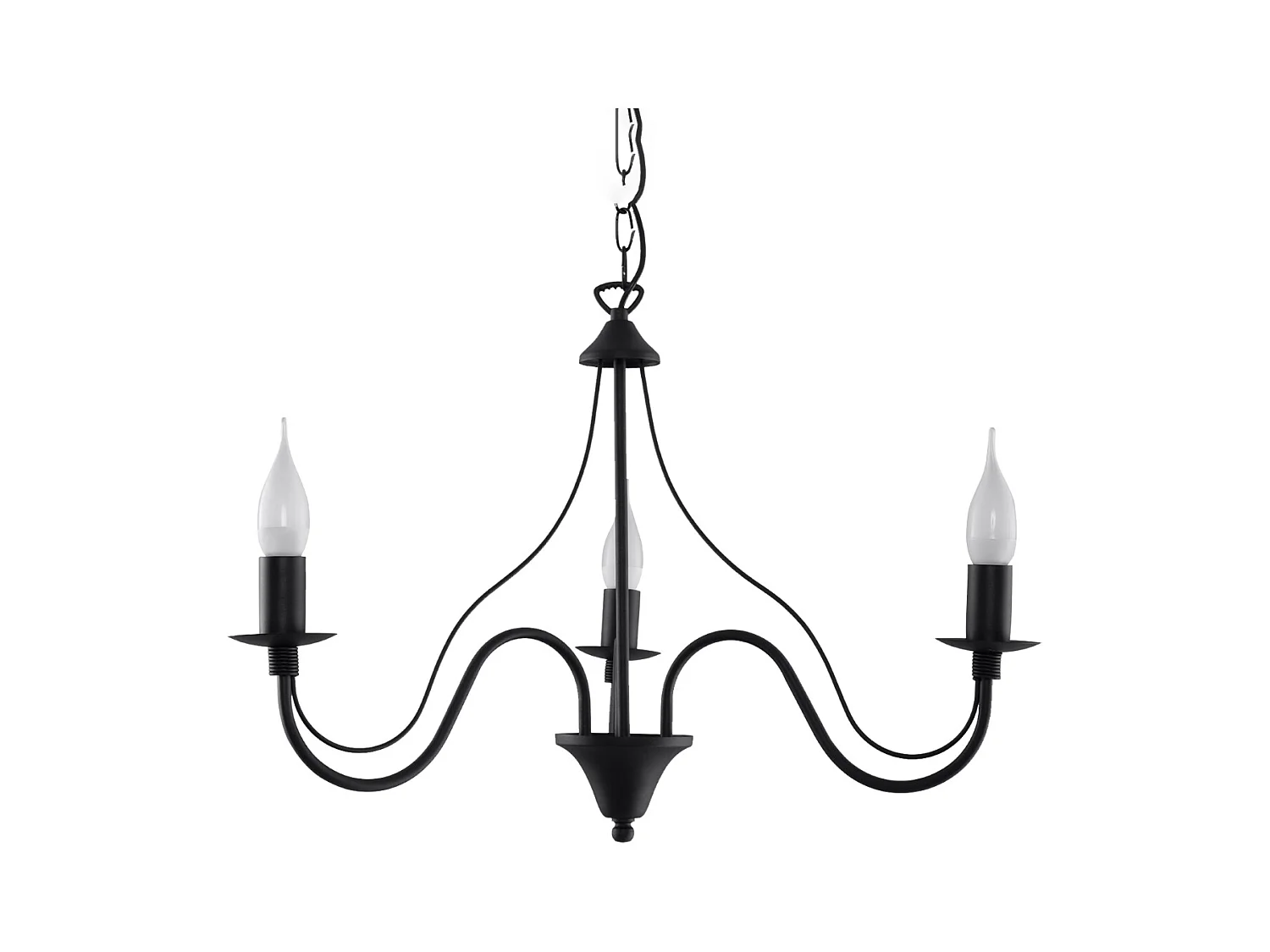 Kroonluchters Vivow modern van  - 3 lichtbronnen 4000K - L.60 x H.80 cm - zwart