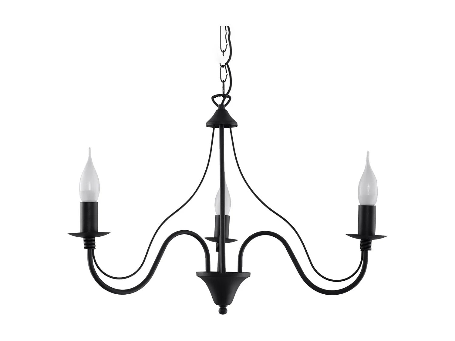 Lustres Vivow moderne en acier - 3 sources lumineuses 4000K - L.60 x H.80 cm - noir