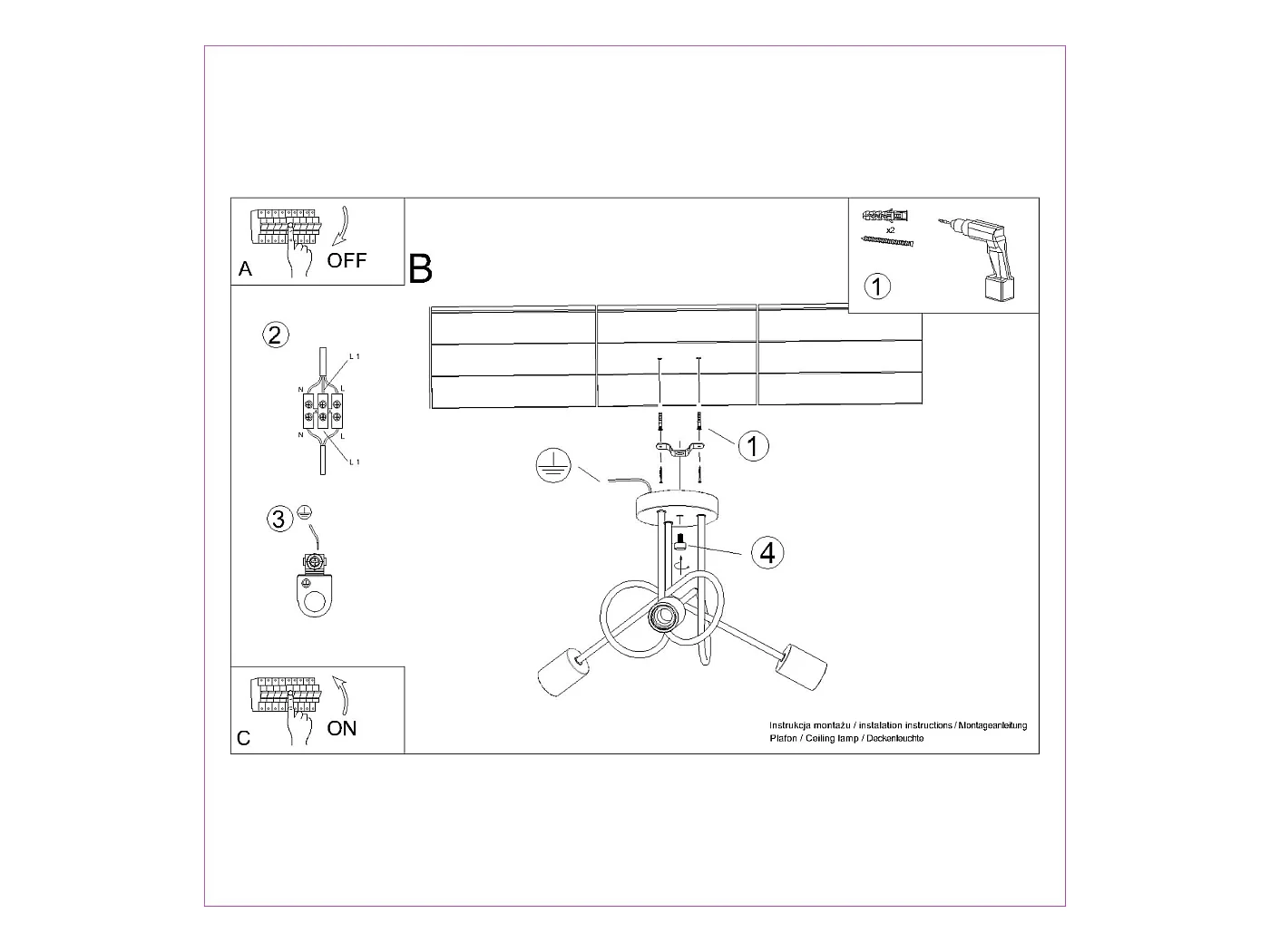 Lustre Sparkon minimaliste en acier/bois - 3 sources lumineuses 4000K - L.14 x H.26 cm - blanc/bois naturel