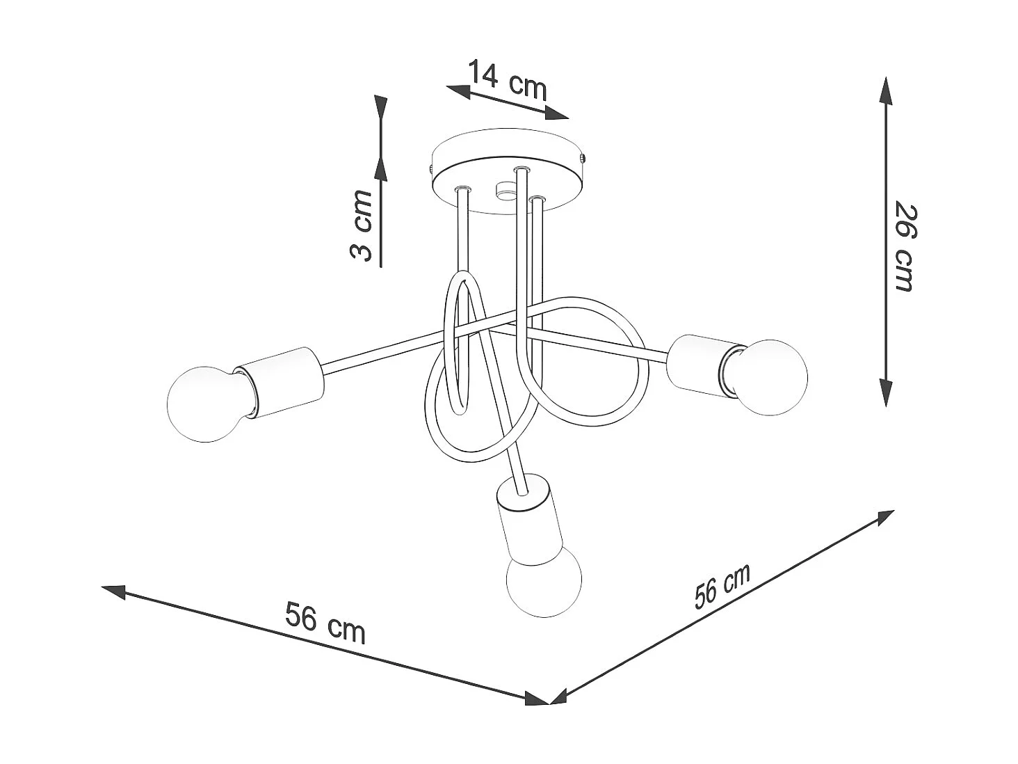 Lustre Sparkon minimaliste en acier/bois - 3 sources lumineuses 4000K - L.14 x H.26 cm - blanc/bois naturel