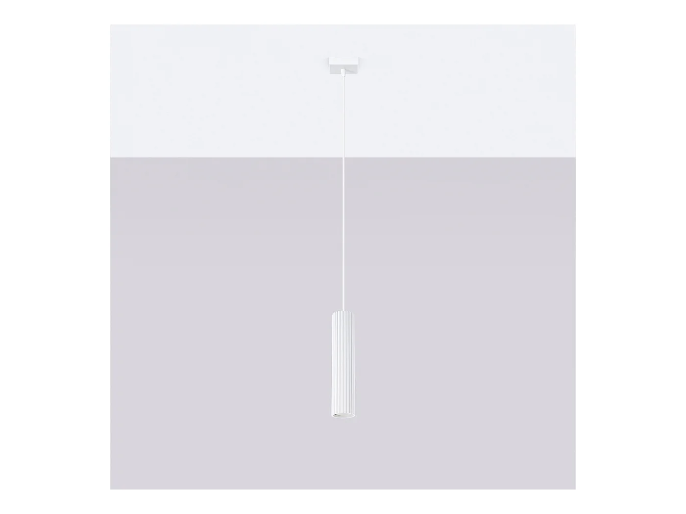 Hanglamp Gloow minimalistisch van  - 1 lichtbronnen 4000K - L.8 x H.118 cm - wit
