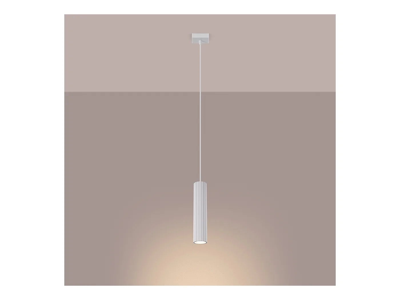 Hanglamp Gloow minimalistisch van  - 1 lichtbronnen 4000K - L.8 x H.118 cm - wit