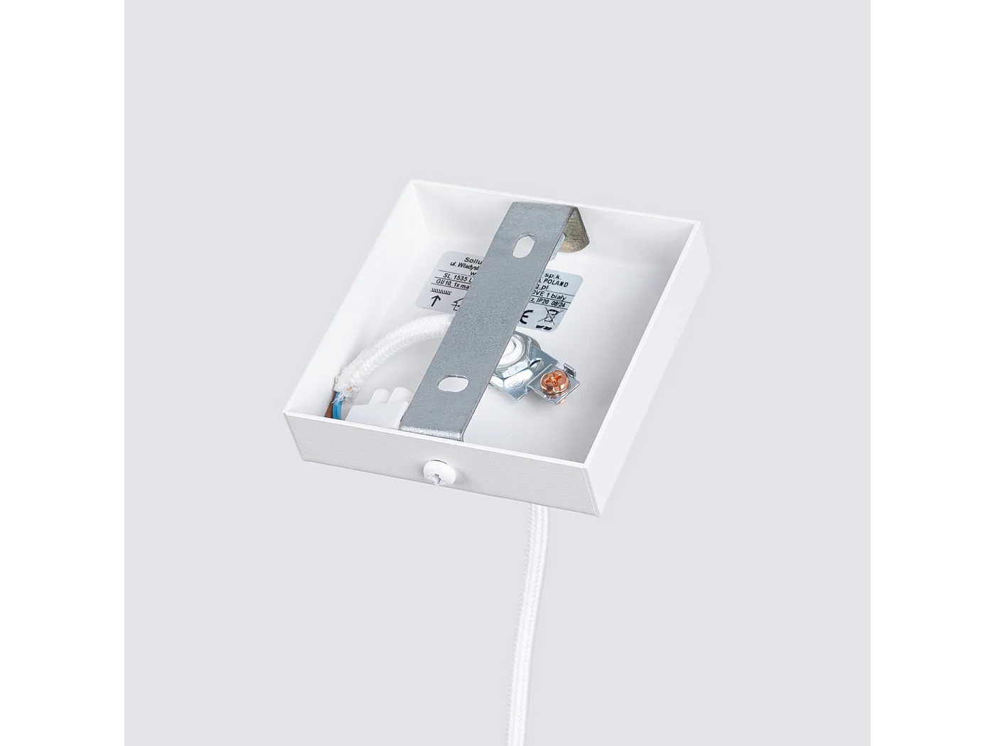 Lampa wisząca minimalistyczny Gloow, aluminium - 1 źródło światła 4000K - L.8 x H.118 cm - biały