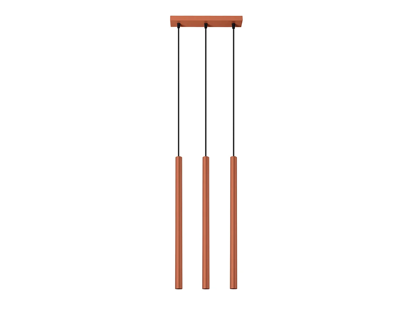 Hanglamp Brill modern van  - 3 lichtbronnen 4000K - L.30 x H.94 cm - rode oker
